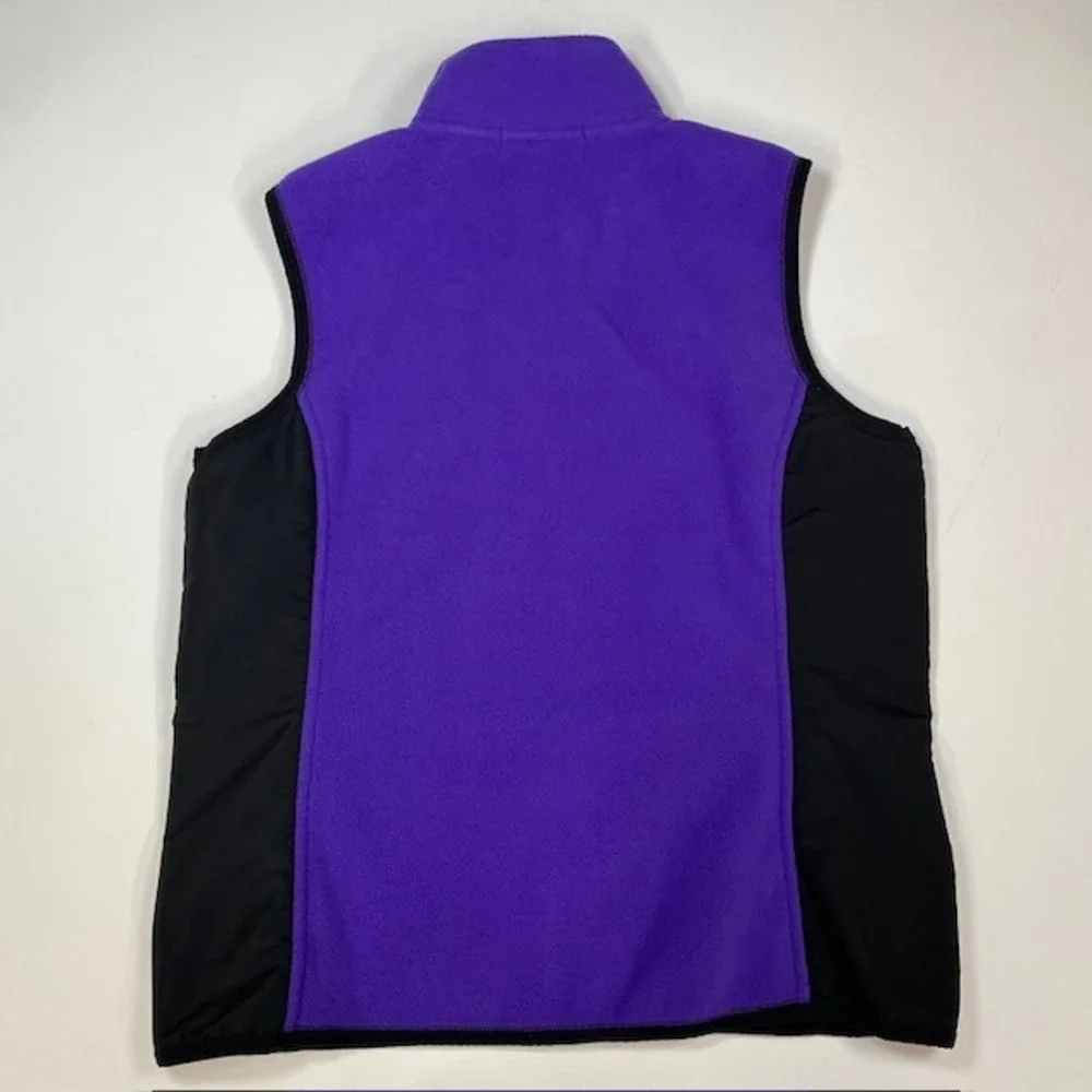 L-RL Lauren Active Ralph Lauren Purple Black Fleece Vest Womens Large‎